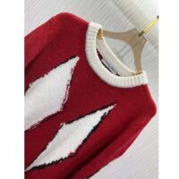 Dior Women CD Dior Peter Dior Sweater Red Wool-Blend Intarsia (11)