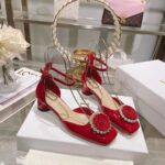 Dior Women CD Dior Rose Pump Amaryllis Red Patent Calfskin White Resin Pearls - Image 2