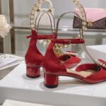 Dior Women CD Dior Rose Pump Amaryllis Red Patent Calfskin White Resin Pearls - Image 3
