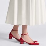 Dior Women CD Dior Rose Pump Amaryllis Red Patent Calfskin White Resin Pearls - Image 10