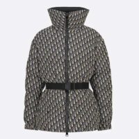 Dior Women CD DiorAlps Puffer Jacket Belt Blue Quilted Technical Taffeta Dior Oblique Motif (12)