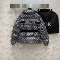 Dior Women CD DiorAlps Puffer Jacket Belt Blue Quilted Technical Taffeta Dior Oblique Motif (12)