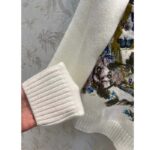 Dior Men CD Embroidered Sweater White Cashmere Knit Multicolor Tarot La Roue De La Fortune – Image 10