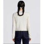 Dior Women CD Embroidered Sweater White Cashmere Knit Multicolor Tarot La Roue De La Fortune – Bild 15