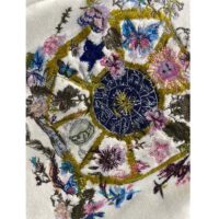 Dior Women CD Embroidered Sweater White Cashmere Knit Multicolor Tarot La Roue De La Fortune (1)