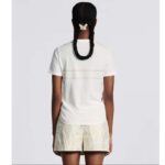 Dior Women CD Embroidered T-Shirt White Cotton Jersey Gold-Tone Signature - Image 14