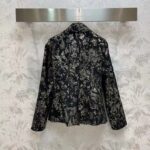 Dior Women CD Fitted Jacket Black Technical Jacquard Gold-Tone Allover Butterfly Motif – Image 3