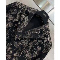 Dior Women CD Fitted Jacket Black Technical Jacquard Gold-Tone Allover Butterfly Motif (4)