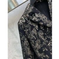 Dior Women CD Fitted Jacket Black Technical Jacquard Gold-Tone Allover Butterfly Motif (4)