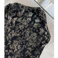 Dior Women CD Fitted Jacket Black Technical Jacquard Gold-Tone Allover Butterfly Motif (4)