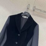 Dior Women CD Fitted Jacket Black Velvet-Effect Wool Silk - Imagen 4