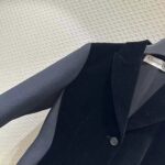 Dior Women CD Fitted Jacket Black Velvet-Effect Wool Silk - Imagen 6