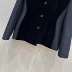 Dior Women CD Fitted Jacket Black Velvet-Effect Wool Silk - Imagen 5