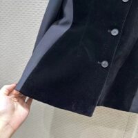 Dior Women CD Fitted Jacket Black Velvet-Effect Wool Silk (6)