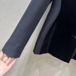 Dior Women CD Fitted Jacket Black Velvet-Effect Wool Silk - Imagen 8