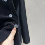 Dior Women CD Fitted Jacket Black Velvet-Effect Wool Silk - Imagen 9