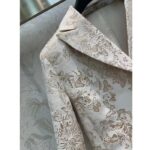 Dior Women CD Fitted Jacket White Technical Jacquard Gold-Tone Allover Butterfly Motif - Imagen 9