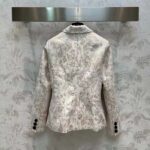 Dior Women CD Fitted Jacket White Technical Jacquard Gold-Tone Allover Butterfly Motif - Imagen 3