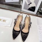 Dior Women CD J'Adior Slingback Pump Transparent Mesh Embroidered Black Butterfly Motif - Bild 3