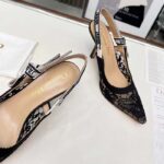 Dior Women CD J'Adior Slingback Pump Transparent Mesh Embroidered Black Butterfly Motif - Bild 9