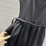 Dior Women CD Mid-Length Belted Dress Black Wool Silk – Bild 10