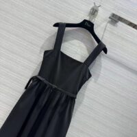 Dior Women CD Mid-Length Belted Dress Black Wool Silk (13)