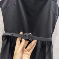 Dior Women CD Mid-Length Belted Dress Black Wool Silk (13)