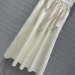 Dior Women CD Mid-Length Belted Dress Ecru Wool Silk Shantung - Bild 6