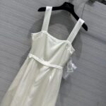Dior Women CD Mid-Length Belted Dress Ecru Wool Silk Shantung - Bild 7