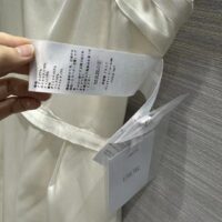 Dior Women CD Mid-Length Belted Dress Ecru Wool Silk Shantung (4)