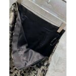 Dior Women CD Mid-Length Flared Skirt Black Technical Jacquard Gold-Tone Allover Butterfly Motif - immagine 10