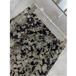 Dior Women CD Mid-Length Flared Skirt Black Technical Jacquard Gold-Tone Allover Butterfly Motif - immagine 6
