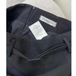 Dior Women CD Mid-Length Straight-Cut Skirt Black Wool Silk Waistband Side Vents - Image 9