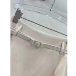 Dior Women CD Mid-Length Straight-Cut Skirt Ecru Wool Silk Waistband Side Vents - immagine 8