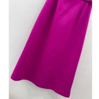 Dior Women CD Mid-Length Straight-Cut Skirt Mulberry Wool Silk Waistband Side Vents (13)