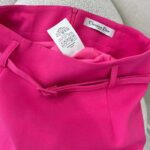 Dior Women CD Mid-Length Straight-Cut Skirt Passion Pink Wool Silk Waistband Side Vents - Image 9