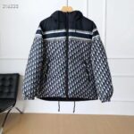 Dior Men CD Reversible Long Puffer Jacket Blue Ecru Dior Oblique Quilted Technical Taffeta - Image 2