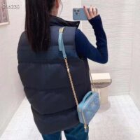 Dior Women CD Reversible Puffer Vest Blue Ecru Dior Oblique Quilted Technical Taffeta (8)