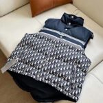 Dior Men CD Reversible Puffer Vest Blue Ecru Dior Oblique Quilted Technical Taffeta - Imagen 2