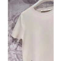 Dior Women CD Short-Sleeved Sweater Ecru Cashmere Silk Knit (2)