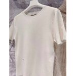 Dior Men CD Short-Sleeved Sweater Ecru Cashmere Silk Knit - Image 5