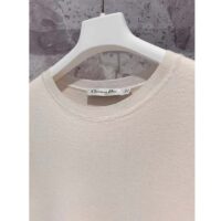 Dior Women CD Short-Sleeved Sweater Ecru Cashmere Silk Knit (2)