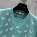 Dior Women CD Short-Sleeved Sweater Sea Green Wool Cashmere Knit Gradient Butterflies – Bild 5
