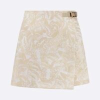 Dior Women CD Skort White Technical Fabric Gold-Tone Allover Butterfly Motif (12)