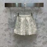 Dior Women CD Skort White Technical Fabric Gold-Tone Allover Butterfly Motif – Image 3