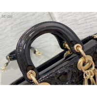 Dior Women CD Small Lady D-Joy Bag Black Patent Cannage Calfskin (3)