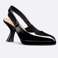 Dior Women CD Sweet-D Slingback Pump Black Patent Calfskin Shiny Calfskin (1)