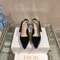Dior Women CD Sweet-D Slingback Pump Black Patent Calfskin Shiny Calfskin (1)