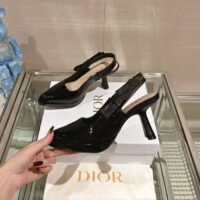 Dior Women CD Sweet-D Slingback Pump Black Patent Calfskin Shiny Calfskin (1)