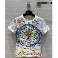 Dior Women CD T-Shirt White Cotton Jersey Multicolor Tarot L’Étoile Motif (4)